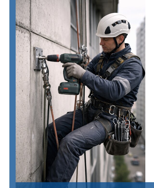 Установка анкерных точек для высотных работ в Железногорске