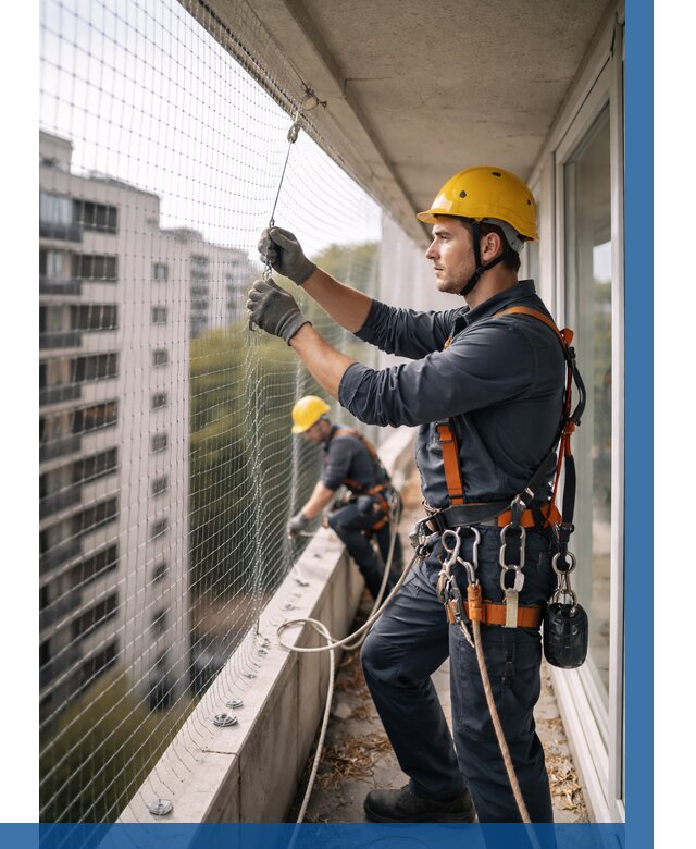 Монтаж сетки от птиц в Железногорске от 4599 р. | ВЫСОТНИК-Жлк